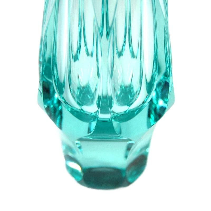 Turkusowy wazon ze szkła kryształowego, dla Moser, Czechosłowacja, lata 50. - 4887