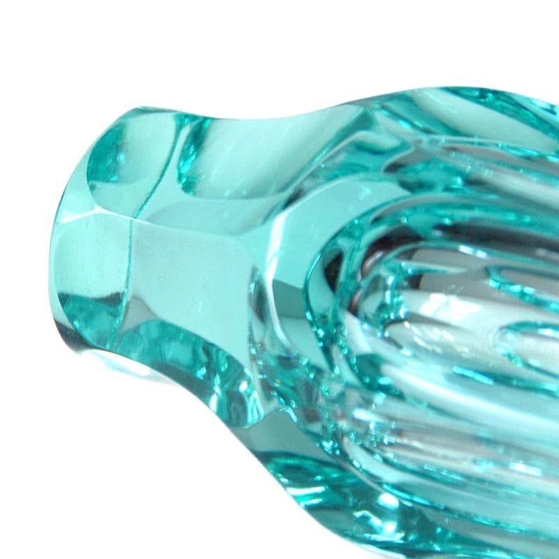 Turkusowy wazon ze szkła kryształowego, dla Moser, Czechosłowacja, lata 50. - 4889