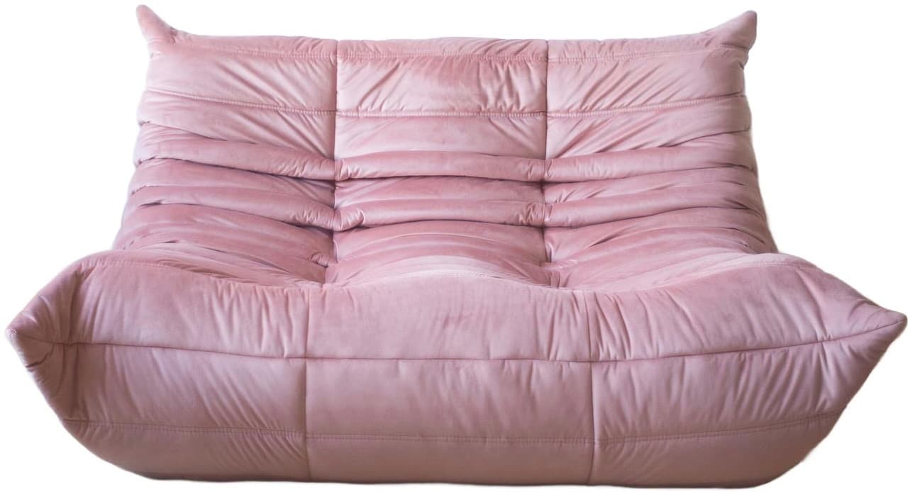 Sofa Togo dwuosobowa, velvet perłowy róż