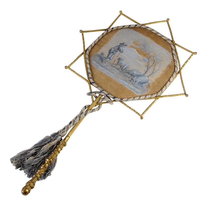 Złoty wachlarz kominkowy, Francja, poł. XIX w.