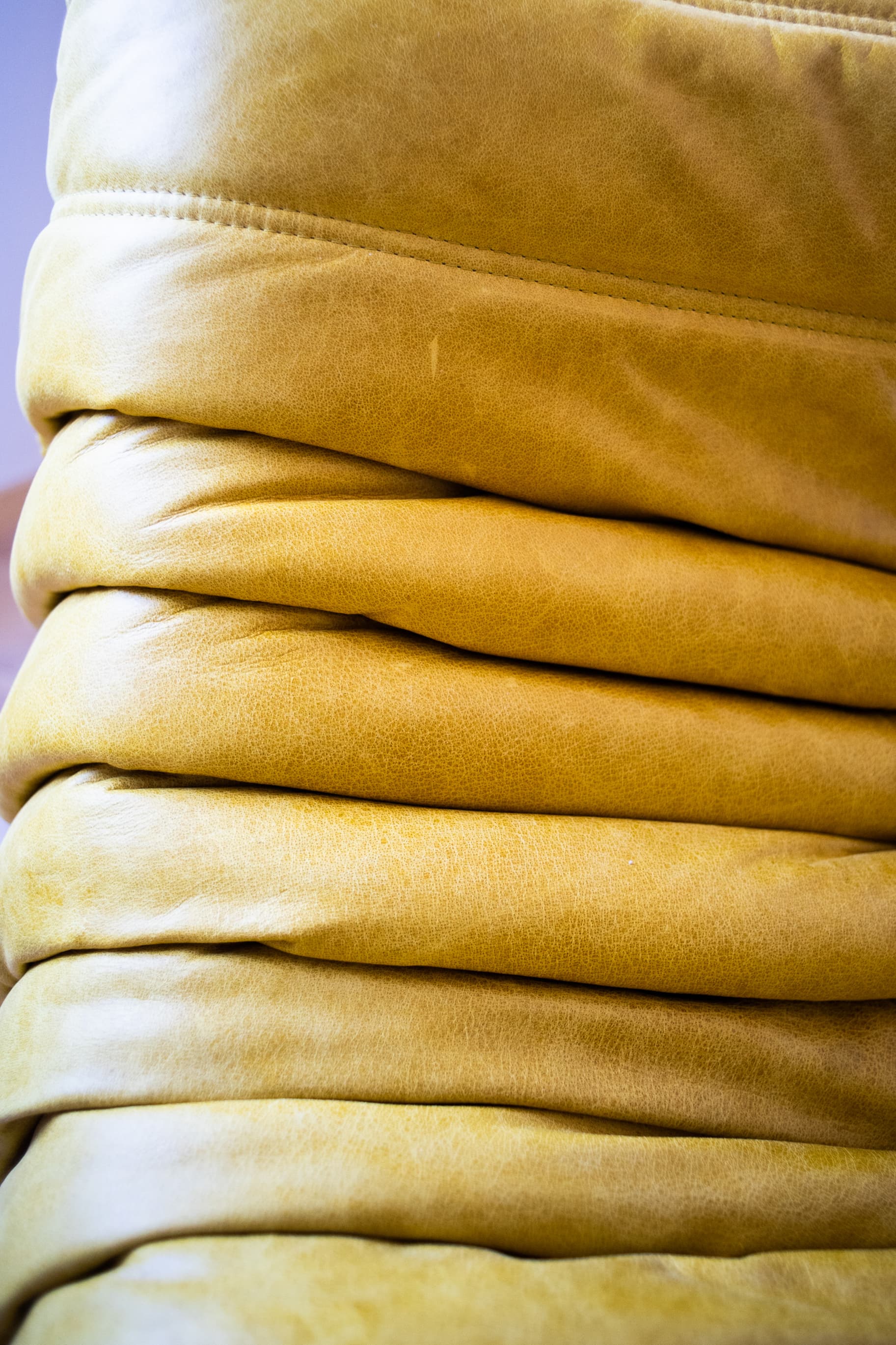 Zestaw wypoczynkowy Togo 5 części, skóra żółta dubai - 165287