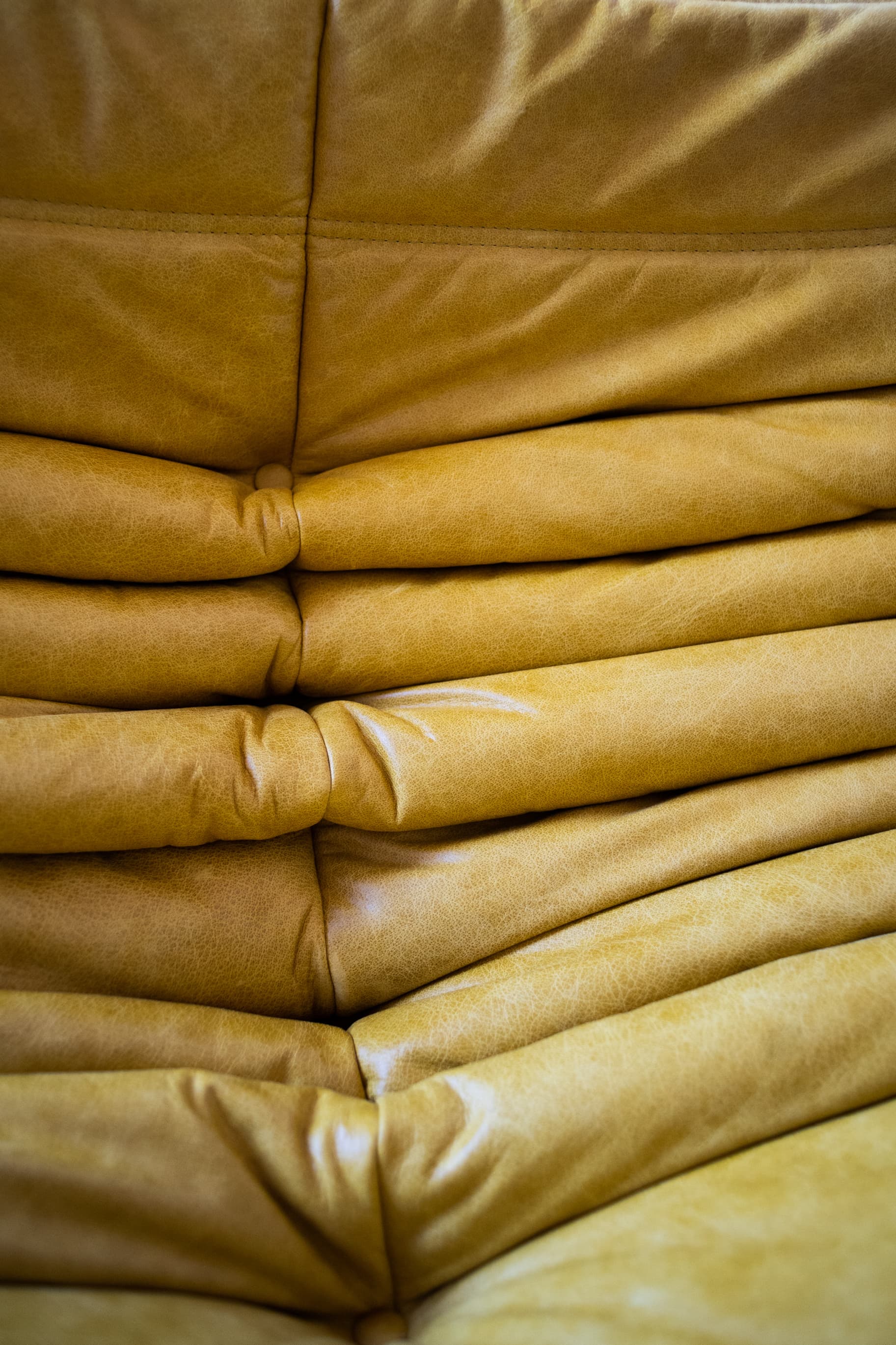 Zestaw wypoczynkowy Togo 5 części, skóra żółta dubai - 165273