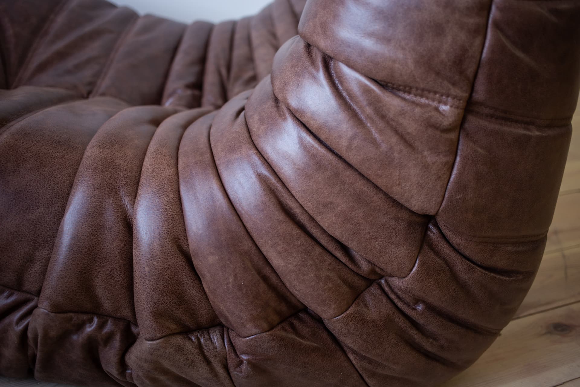 Fotel wypoczynkowy Togo, skóra brązowa kasztanowa - 165083