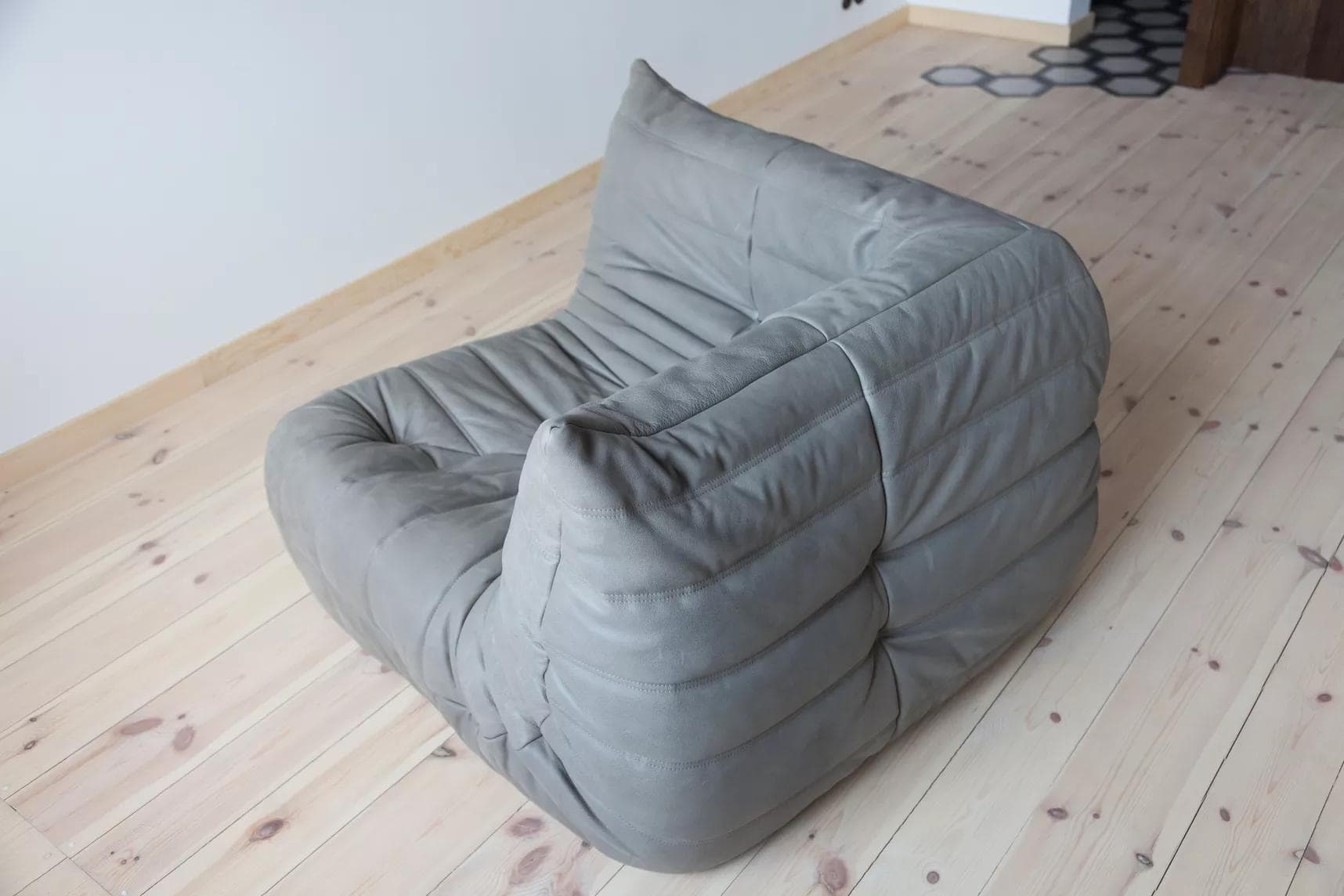 Narożnik Togo, skóra szara madras - 165198