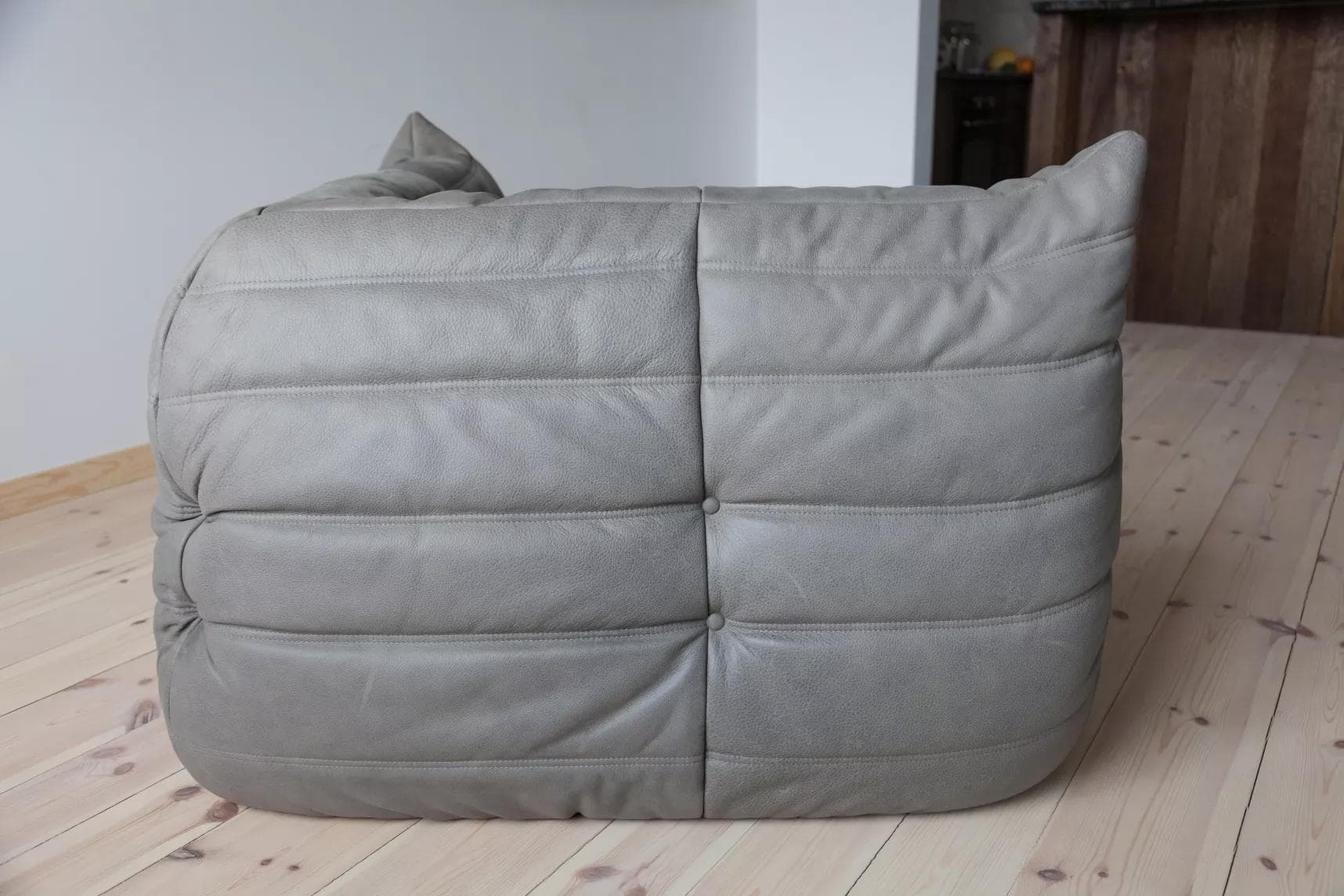 Narożnik Togo, skóra szara madras - 165202