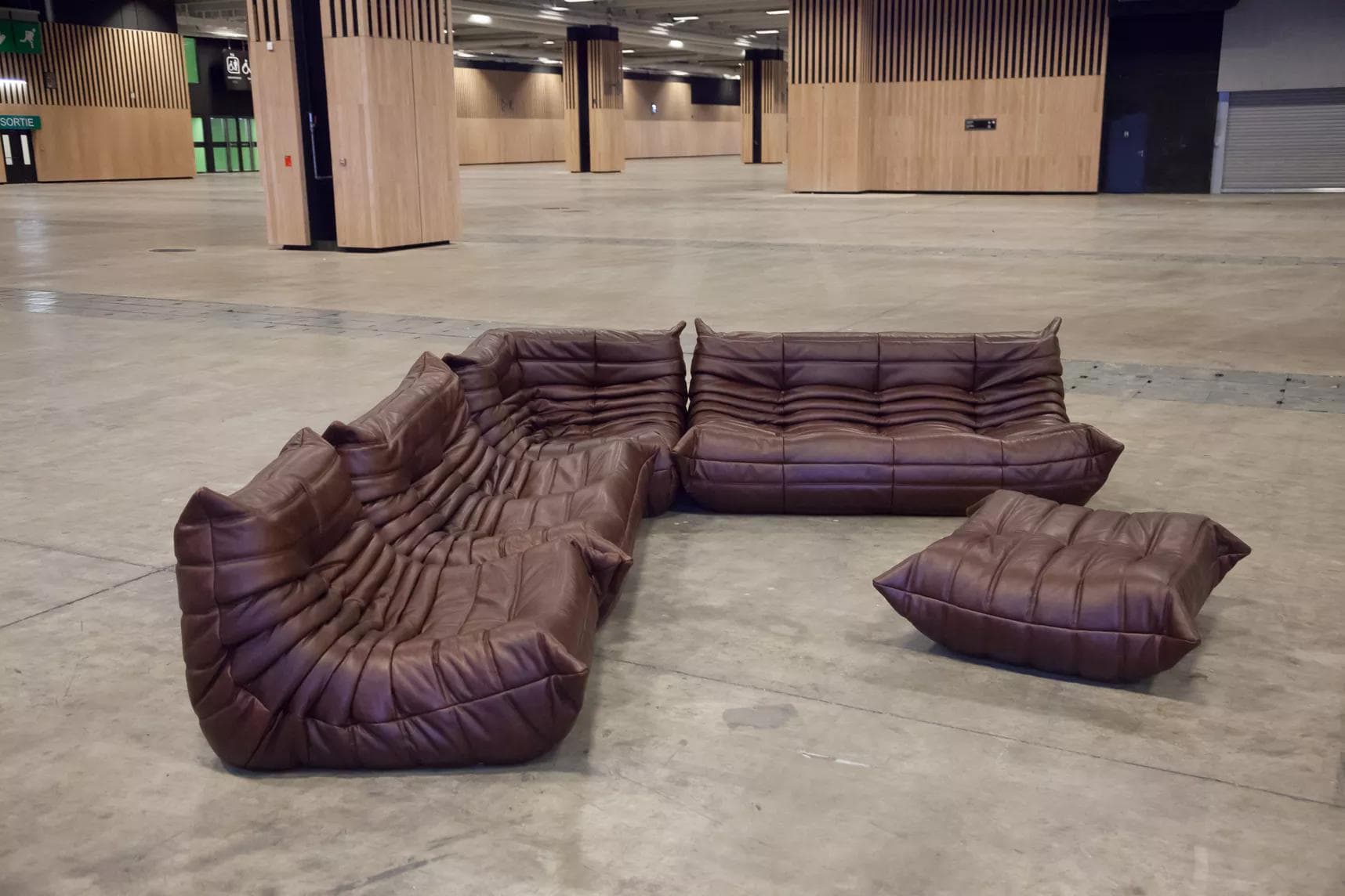 Narożnik Togo, skóra czekoladowy brąz - 165289