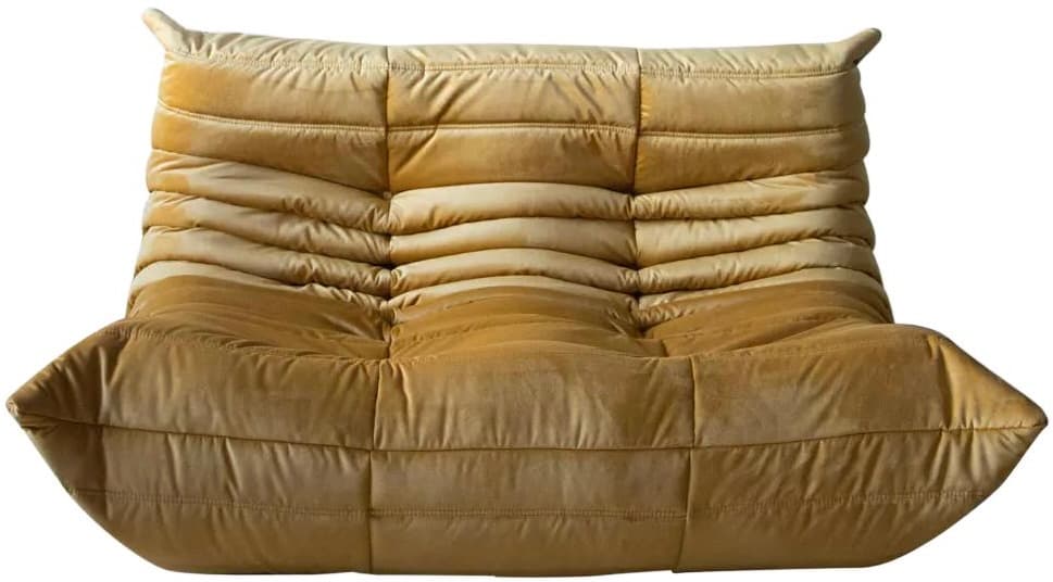 Sofa Togo dwuosobowa, velvet złoty