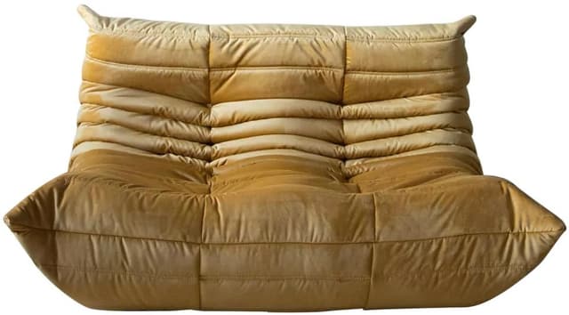 Sofa Togo dwuosobowa, velvet złoty - WYMIARY