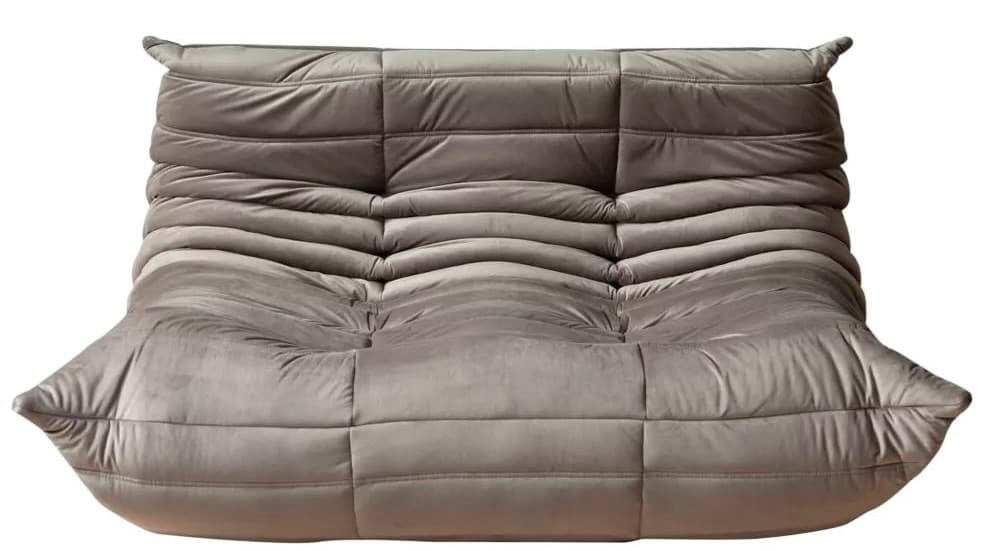 Sofa Togo dwuosobowa, velvet szary ciepły