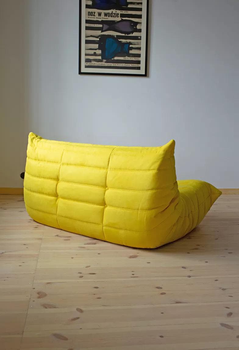 Sofa Togo dwuosobowa, velvet szary ciepły - 165060