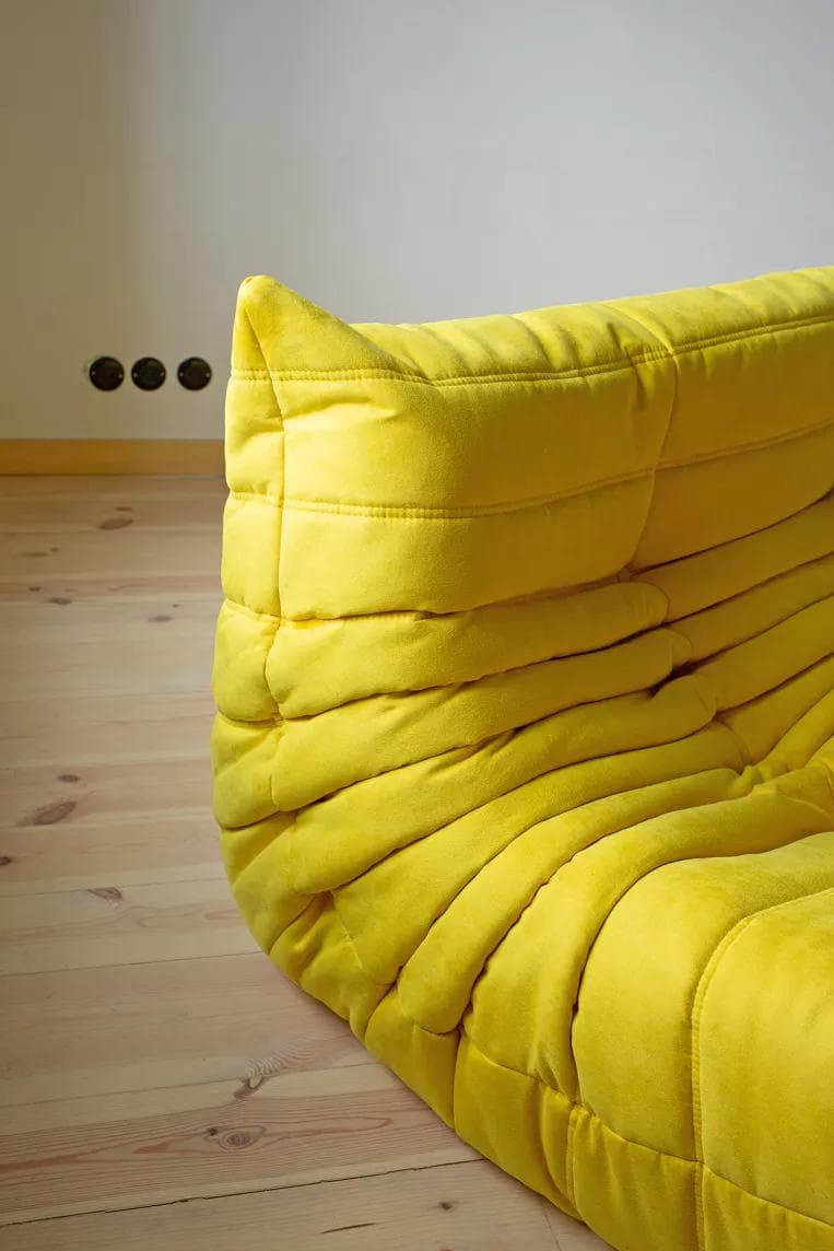 Sofa Togo dwuosobowa, velvet szary ciepły - 165065