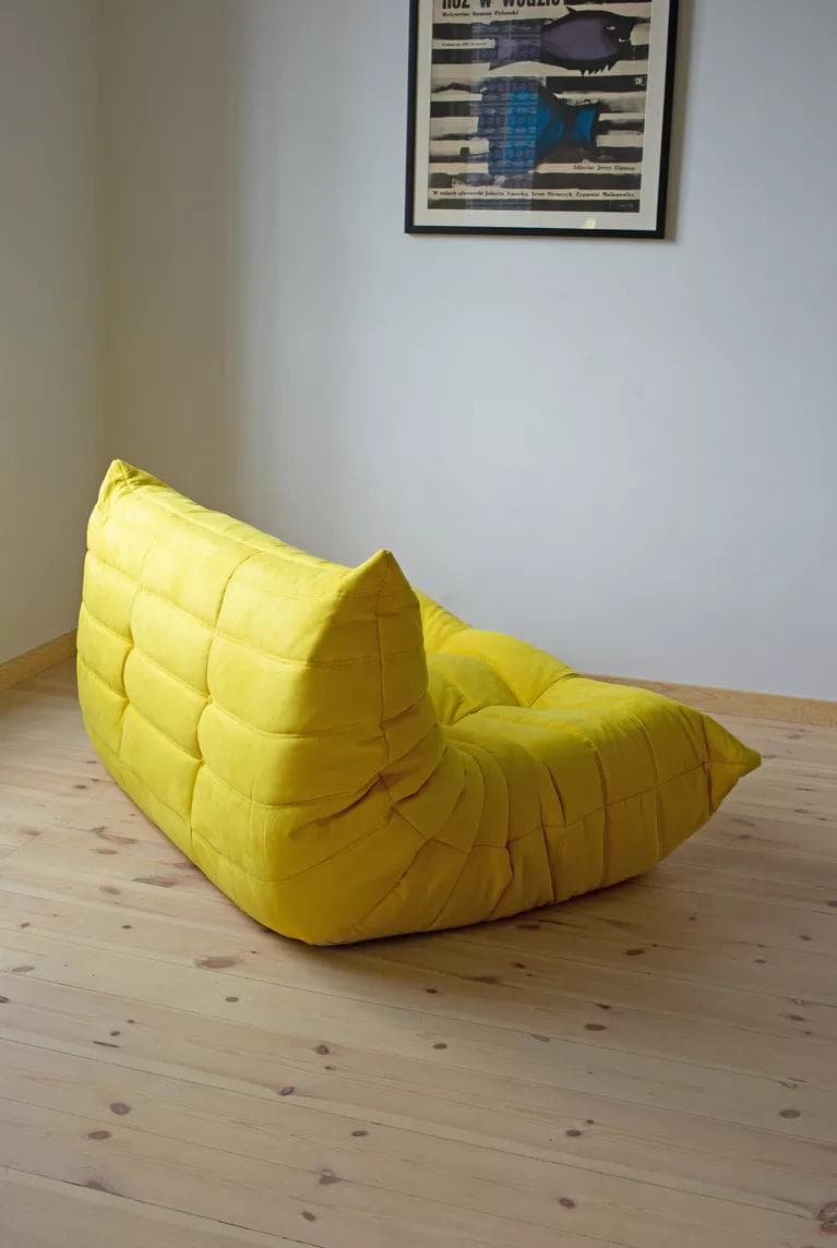 Sofa Togo dwuosobowa, velvet szary ciepły - 165061
