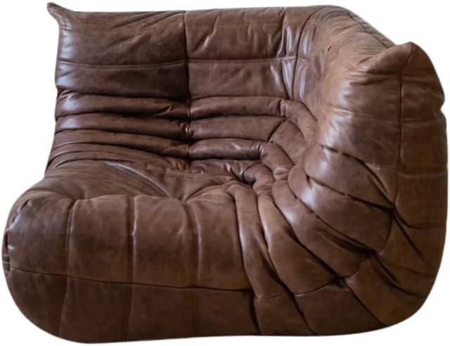 Narożnik Togo, skóra brązowa kasztanowa - WYMIARY