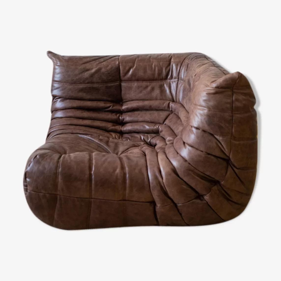 Narożnik Togo, skóra brązowa kasztanowa - 165171