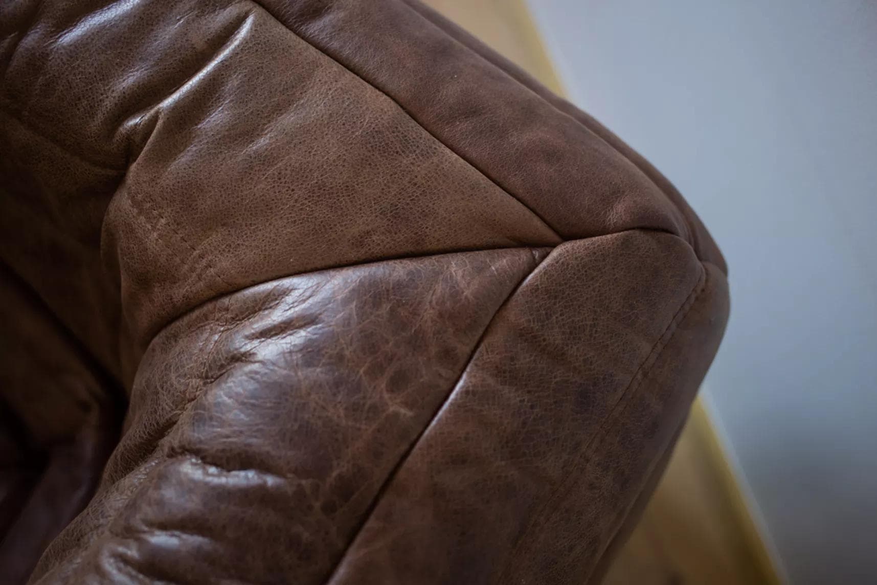 Narożnik Togo, skóra brązowa kasztanowa - 165177