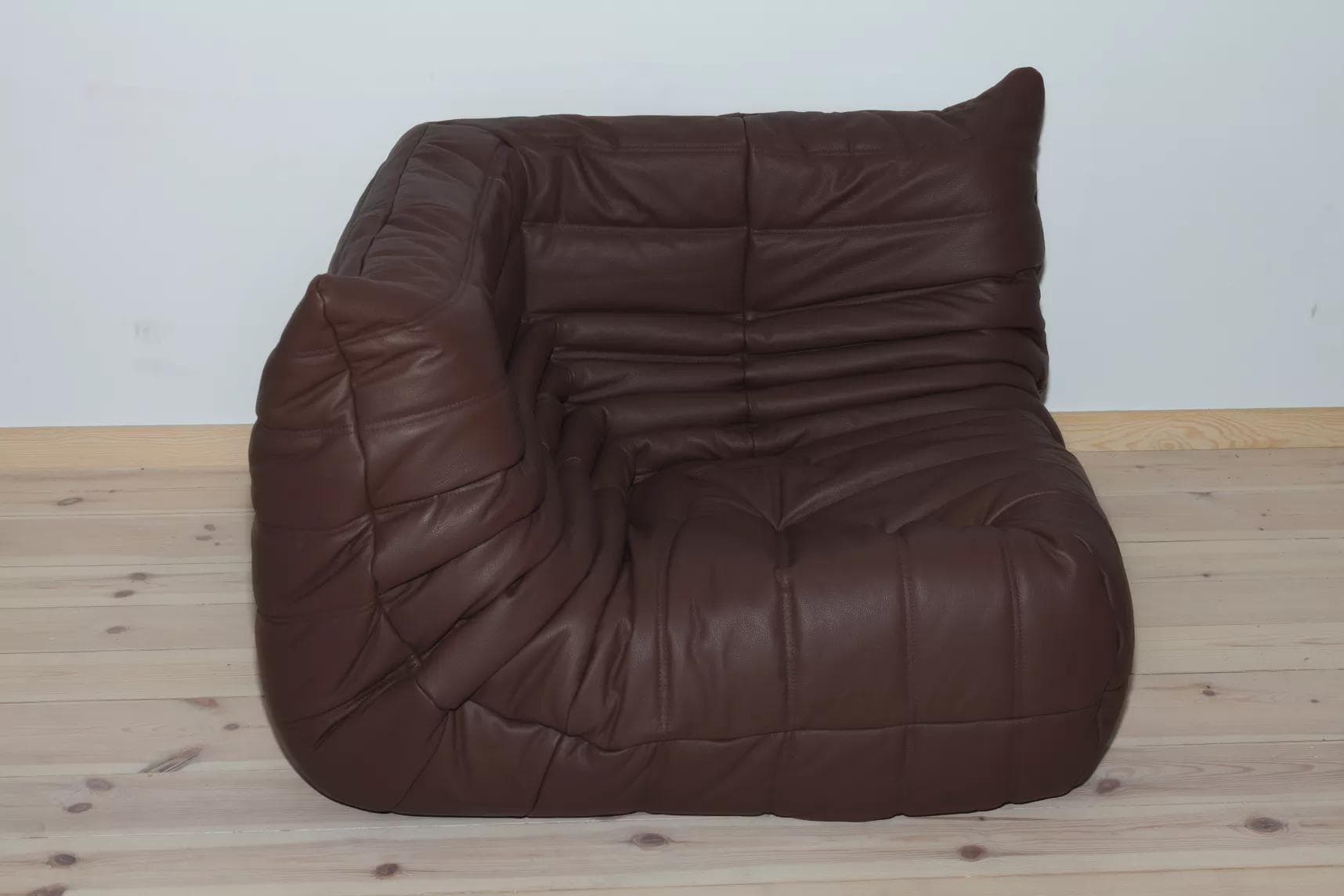 Narożnik Togo, skóra brązowa madras - 165862