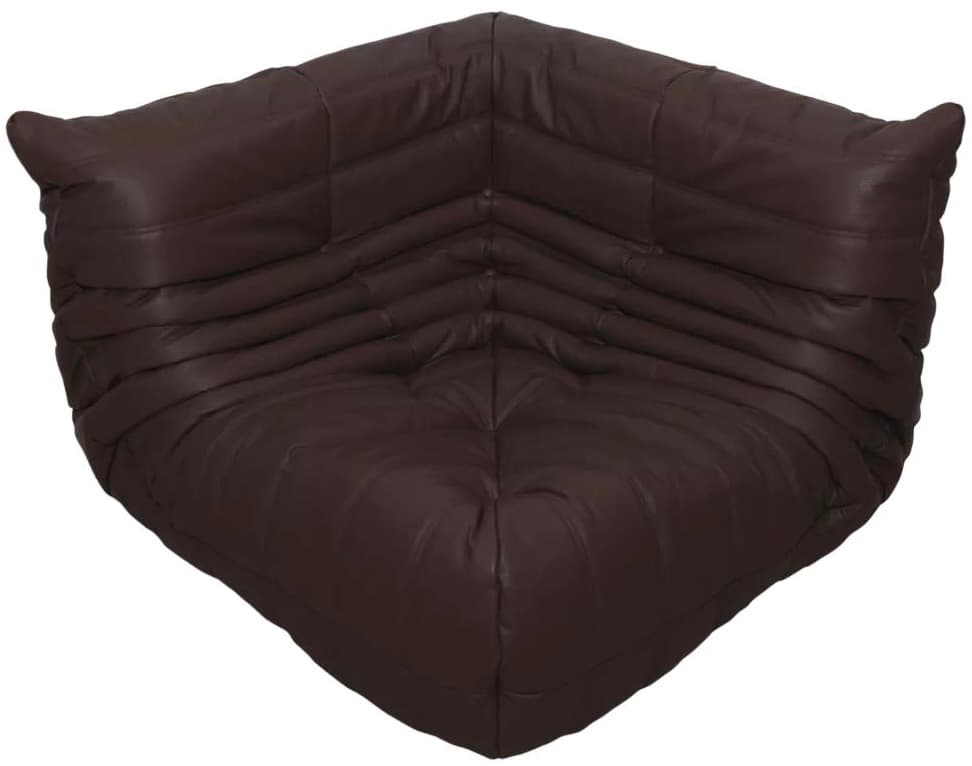 Narożnik Togo, skóra brązowa madras