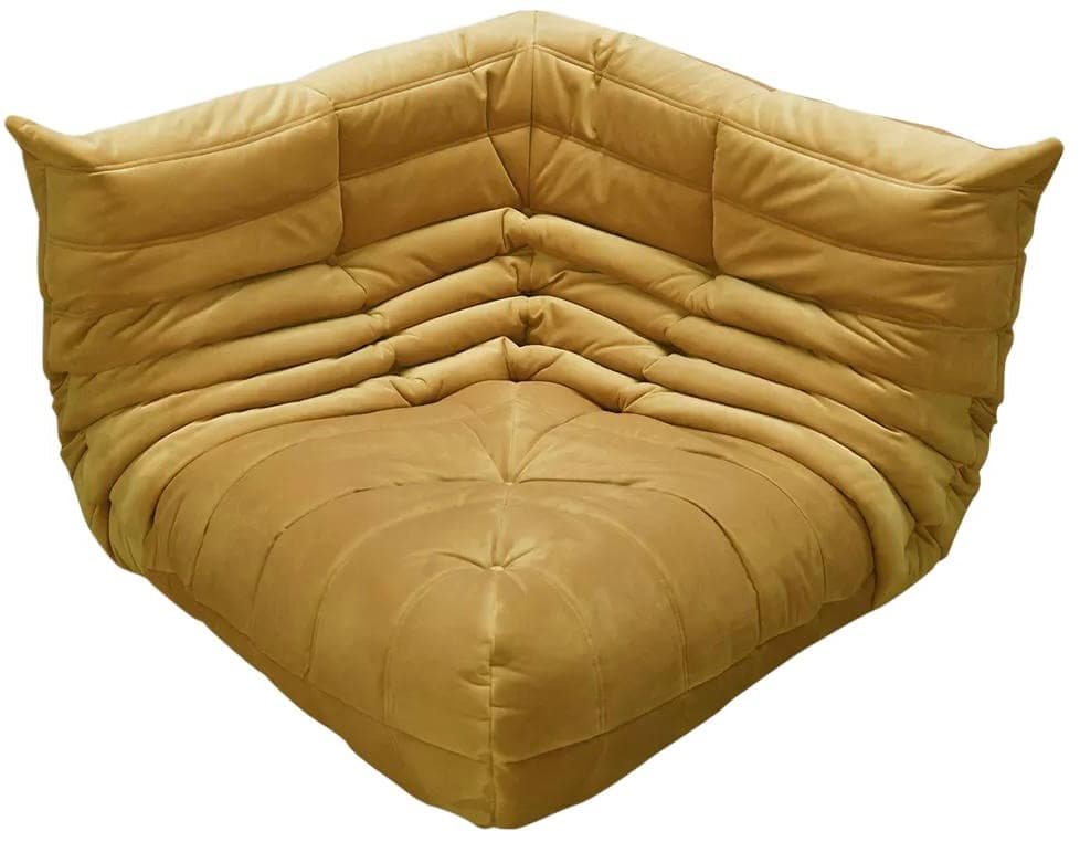 Narożnik Togo, velvet musztardowy żółty