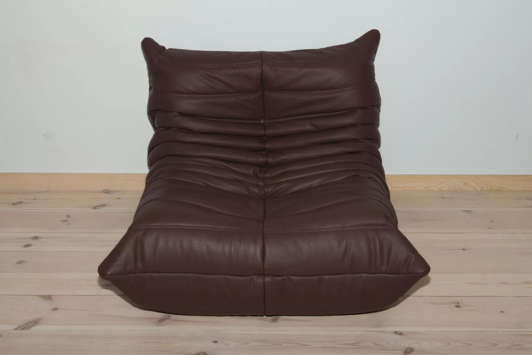 Fotel wypoczynkowy Togo, skóra brązowa madras - 165791