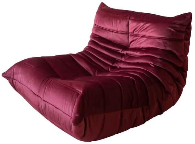 Fotel wypoczynkowy Togo, velvet bordowy - WYMIARY