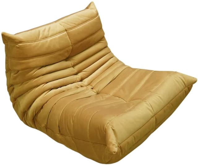 Fotel wypoczynkowy Togo, velvet musztardowy żółty - WYMIARY