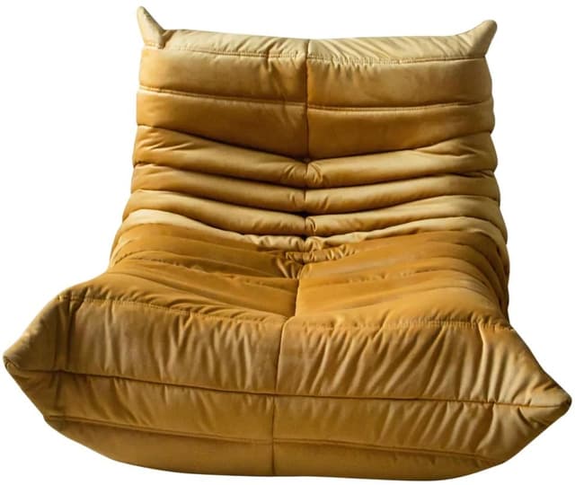 Fotel wypoczynkowy Togo, velvet złoty - WYMIARY