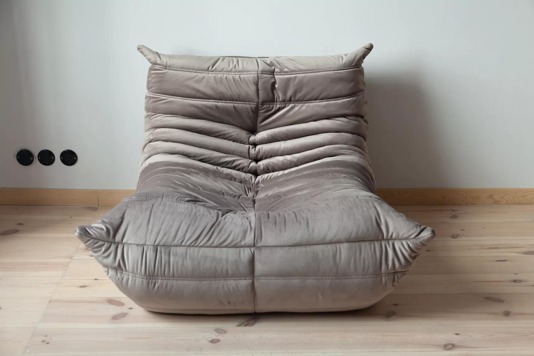 Fotel wypoczynkowy Togo, velvet szary ciepły - 165215