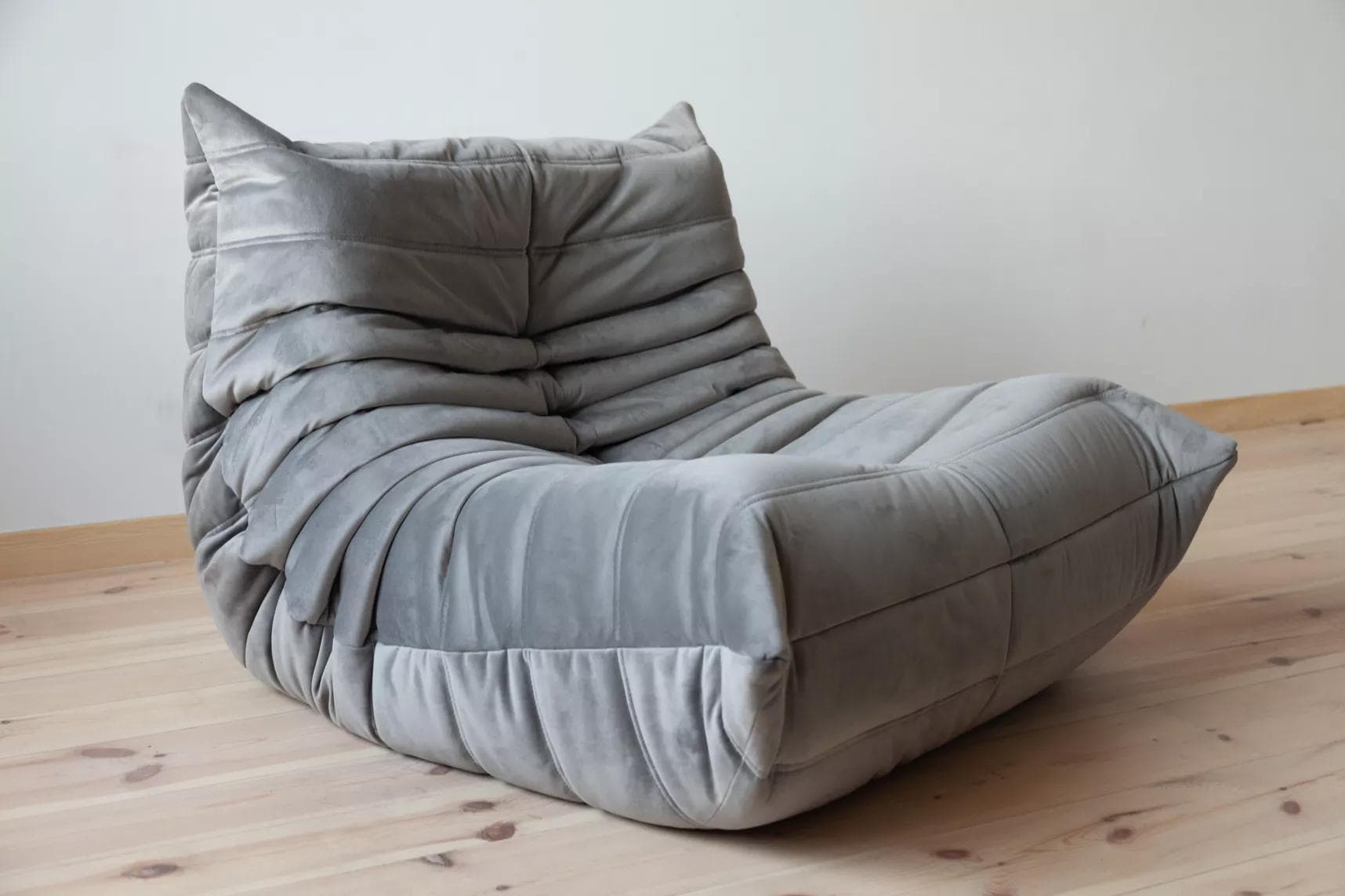 Fotel wypoczynkowy Togo, velvet szary srebrny - 165671