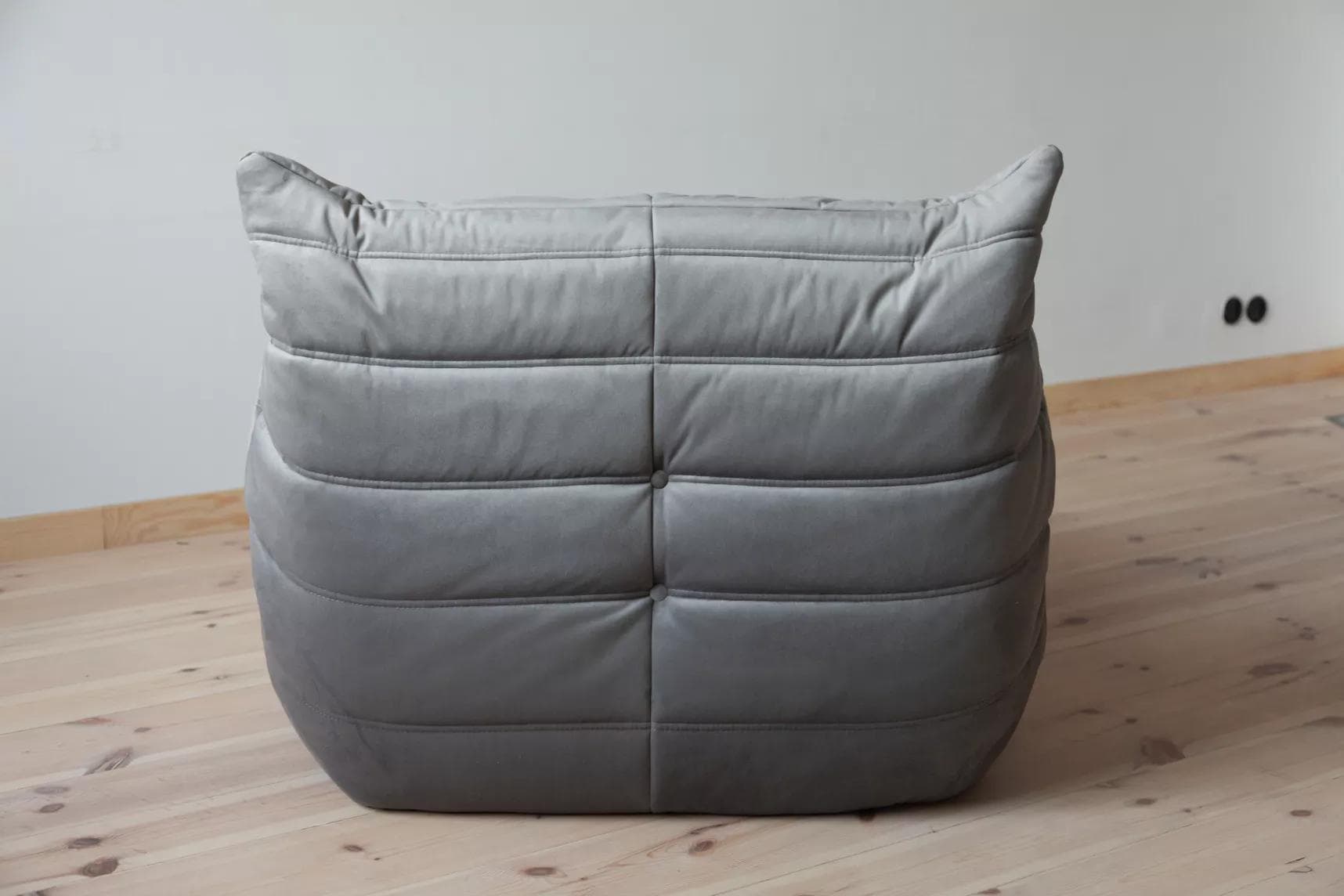 Fotel wypoczynkowy Togo, velvet szary srebrny - 165677