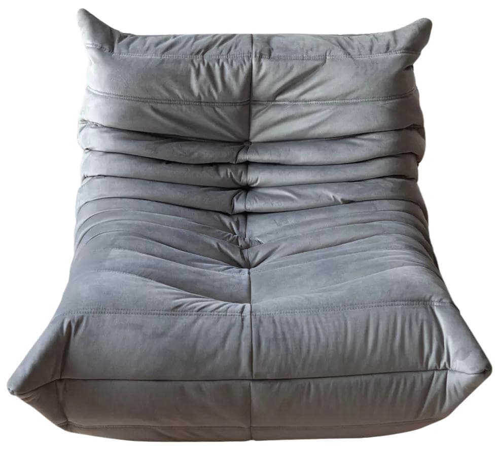 Fotel wypoczynkowy Togo, velvet szary srebrny