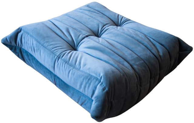 Podnóżek Togo, velvet błękitny lazur - WYMIARY