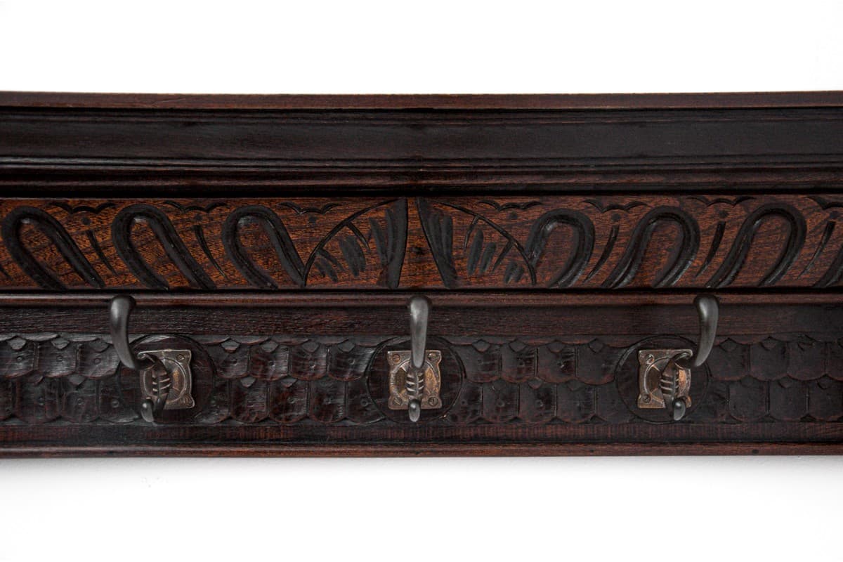 Dębowy wieszak ścienny, Francja, lata 1900 - 49469