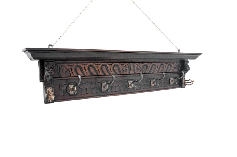 Dębowy wieszak ścienny, Francja, lata 1900