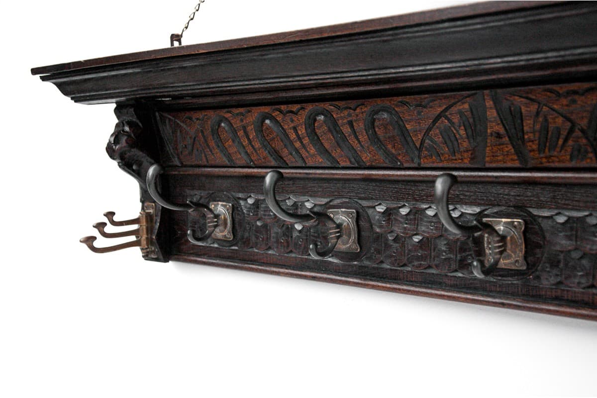 Dębowy wieszak ścienny, Francja, lata 1900 - 49470