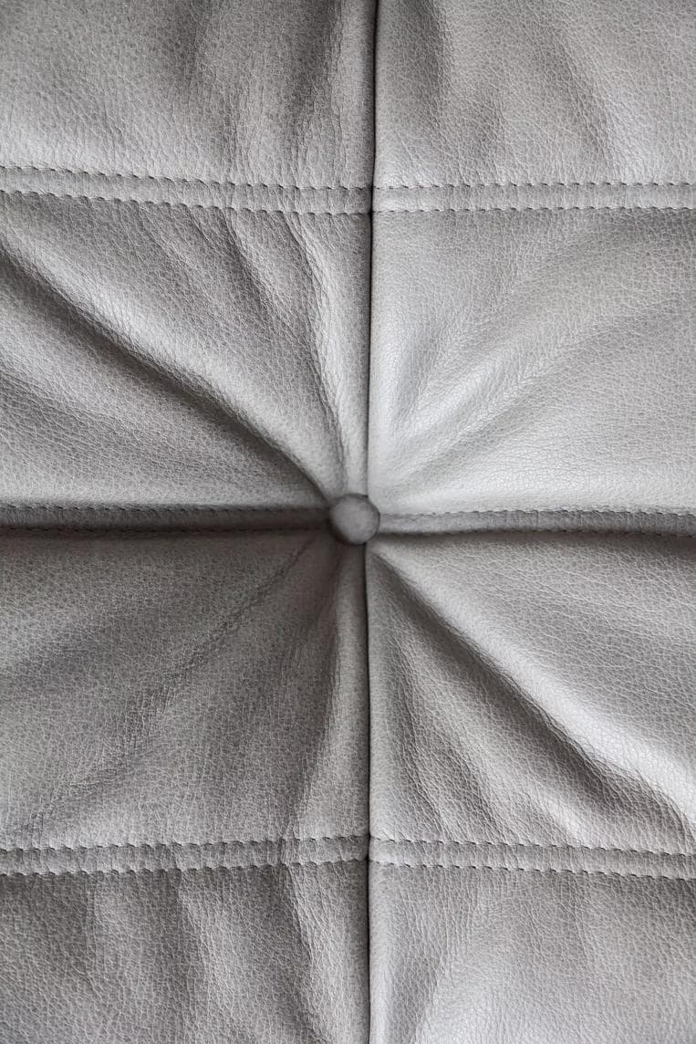 Podnóżek Togo, skóra szara madras - 165602