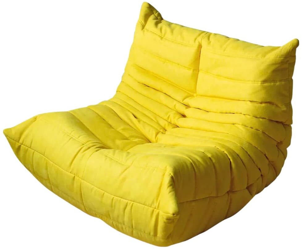 Fotel wypoczynkowy Togo, mikrofibra cytrynowy żółty - 59448