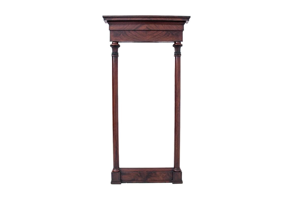 Mahogany Wall Mirror, Biedermeier Style, Northern Europe, 1860s