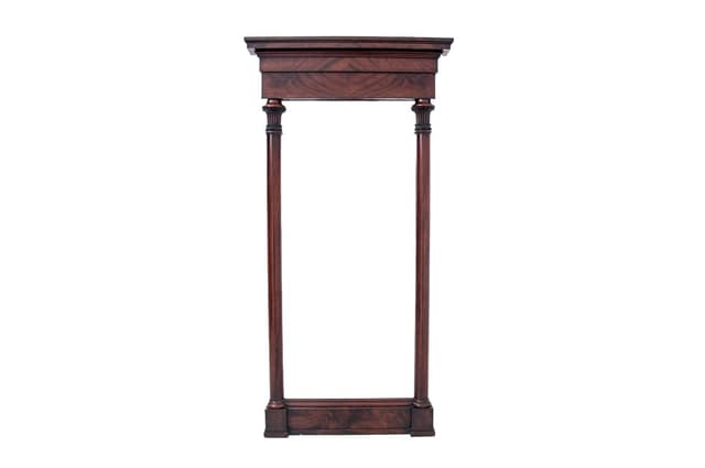 Mahogany Wall Mirror, Biedermeier Style, Northern Europe, 1860s - DIMENSION