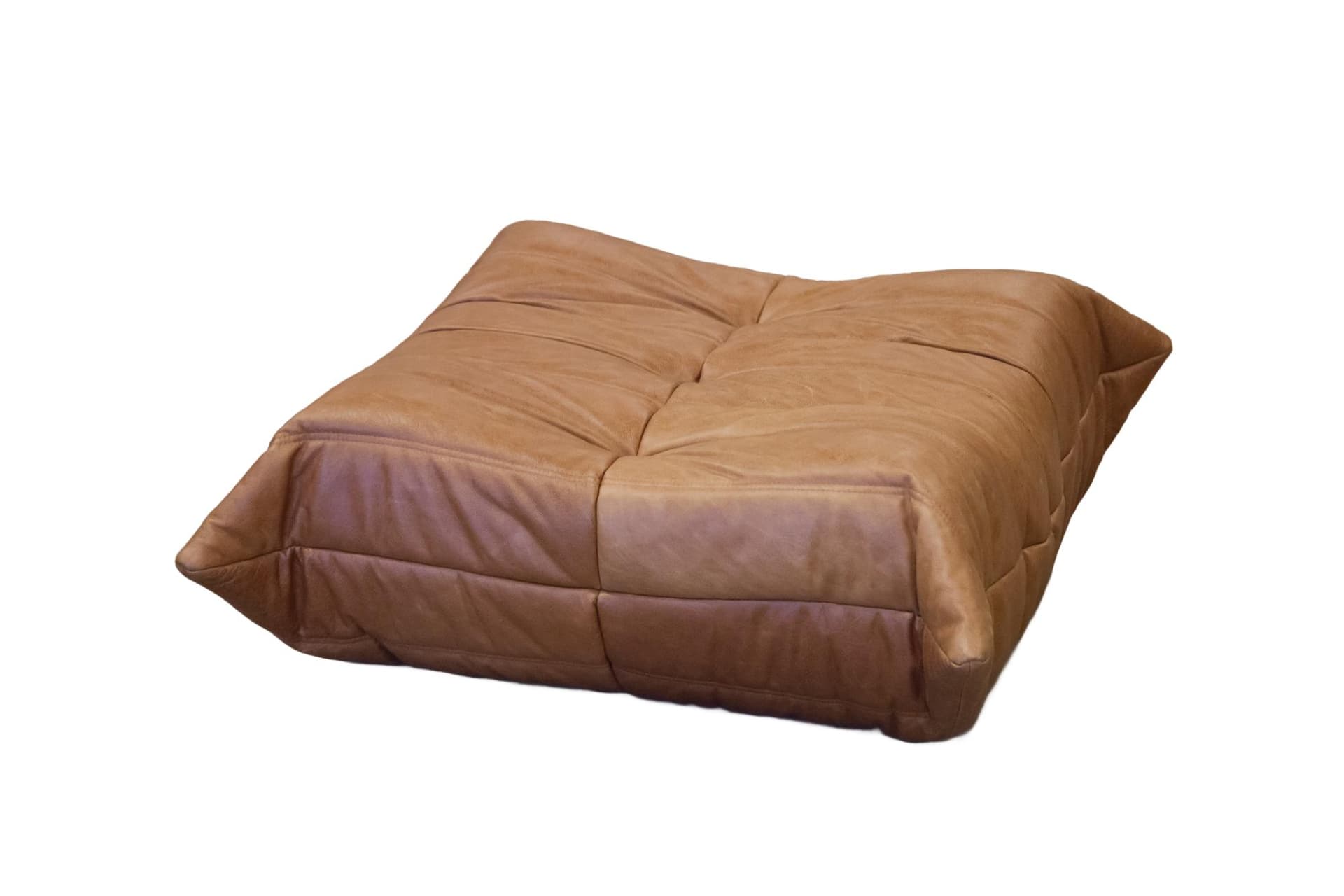 Podnóżek Togo, skóra brązowa tobacco