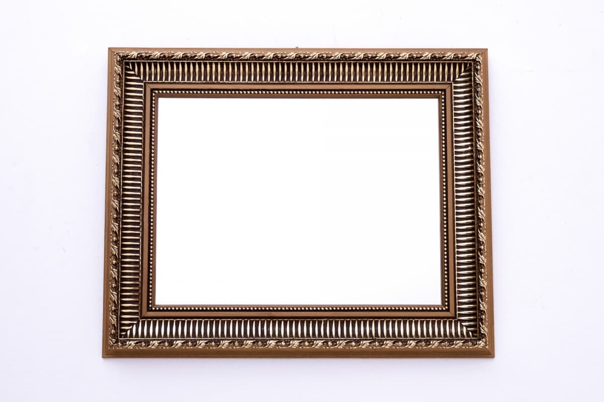 Golden Wall Mirror, Baroque Style, 1950s - 49478