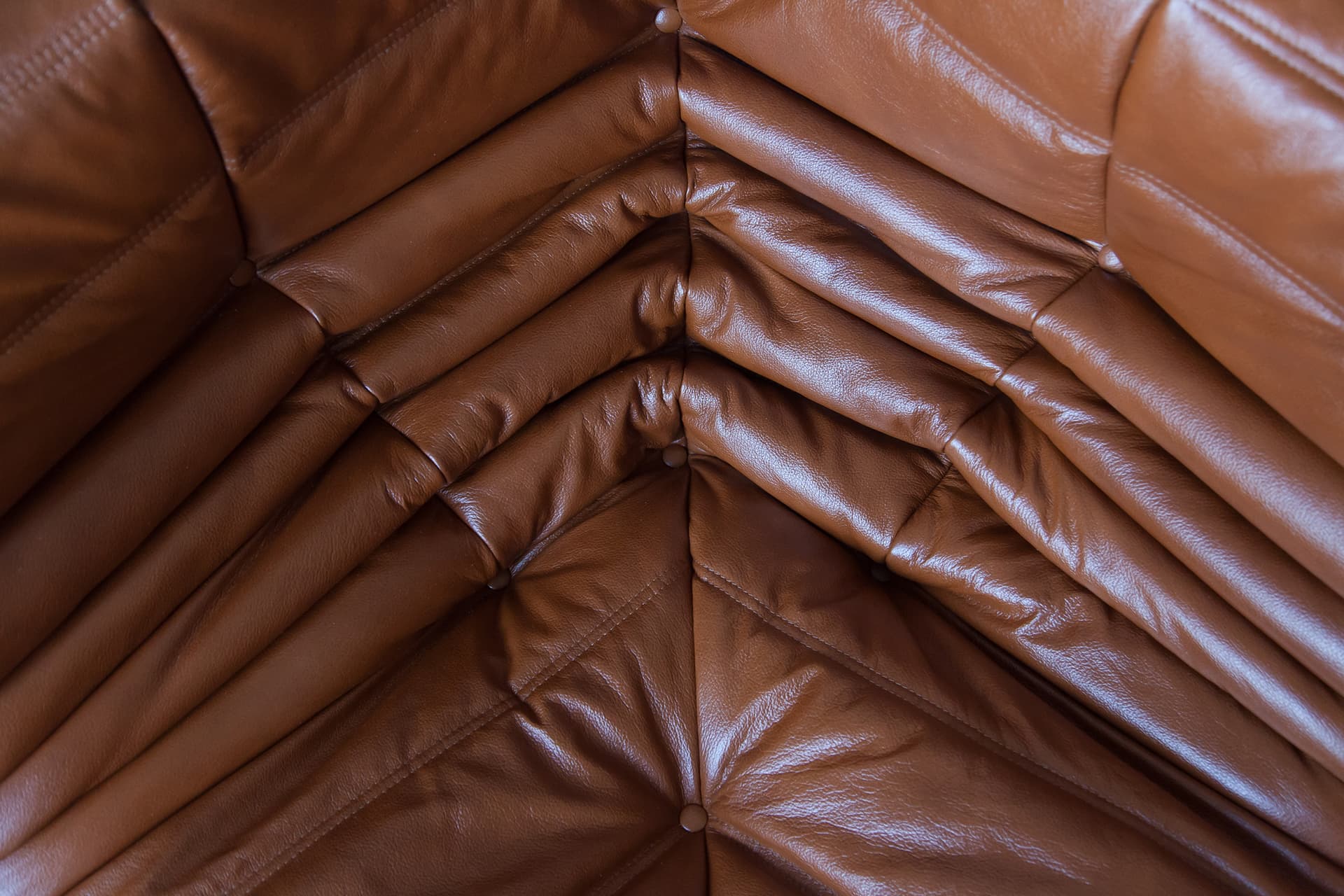 Narożnik Togo, skóra brązowa whisky - 165918