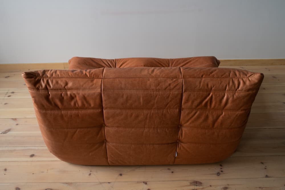 Sofa Togo dwuosobowa, skóra brązowa peach - 165588