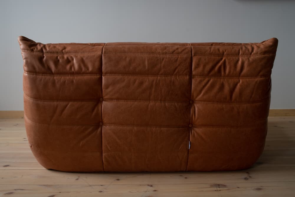 Sofa Togo dwuosobowa, skóra brązowa peach - 165589