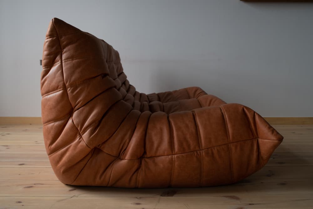 Sofa Togo dwuosobowa, skóra brązowa peach - 165596