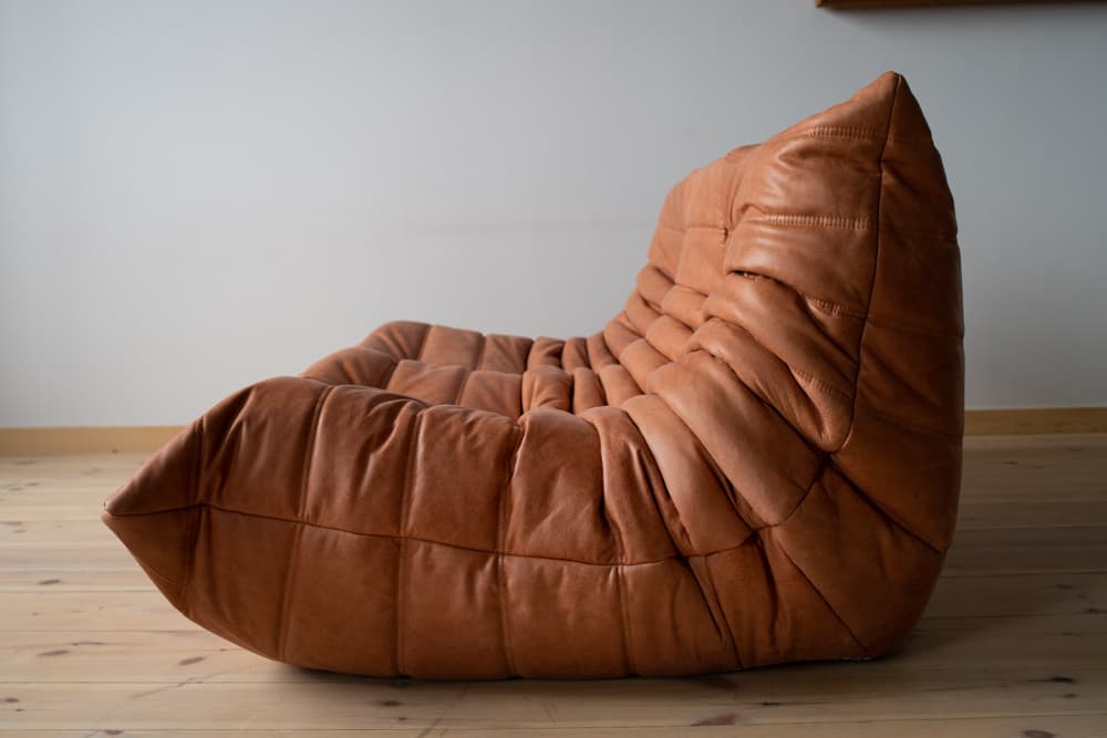 Sofa Togo dwuosobowa, skóra brązowa peach - 165586