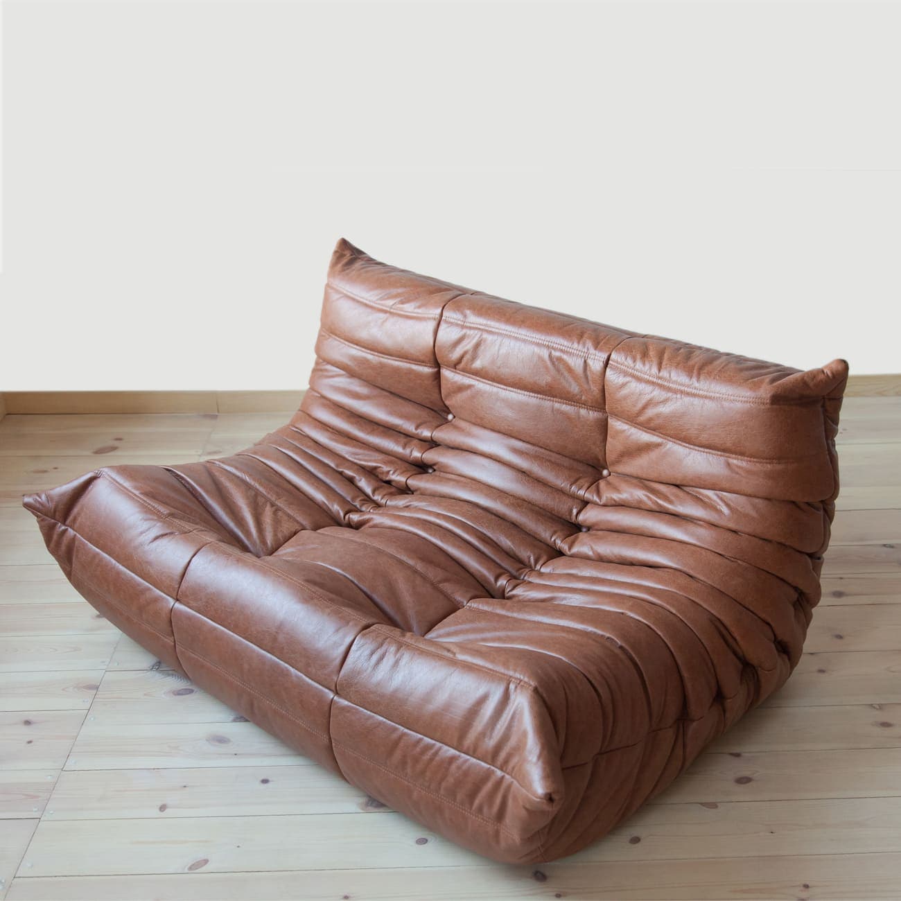 Sofa Togo dwuosobowa, skóra brązowa kentucky - 165427