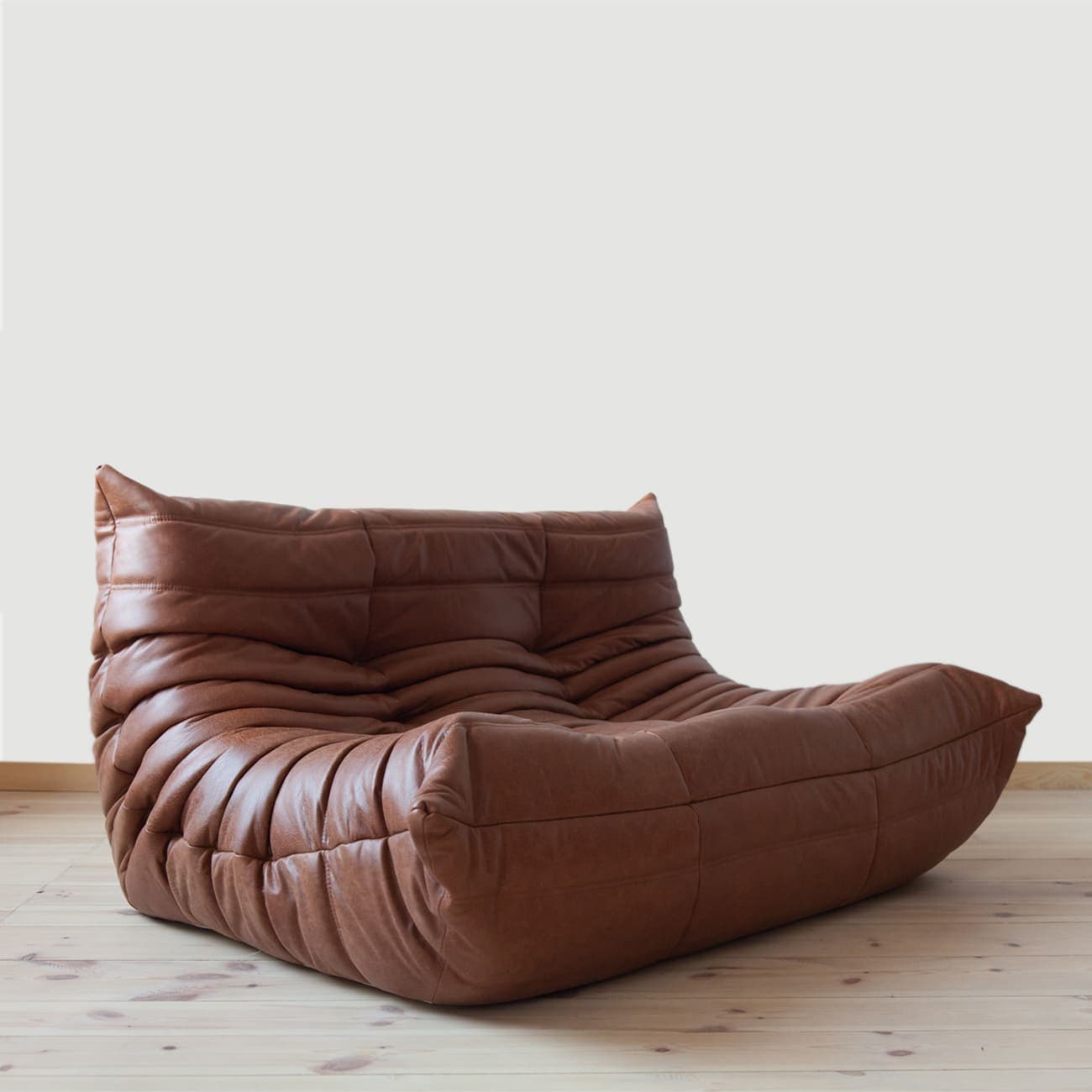 Sofa Togo dwuosobowa, skóra brązowa kentucky - 165428