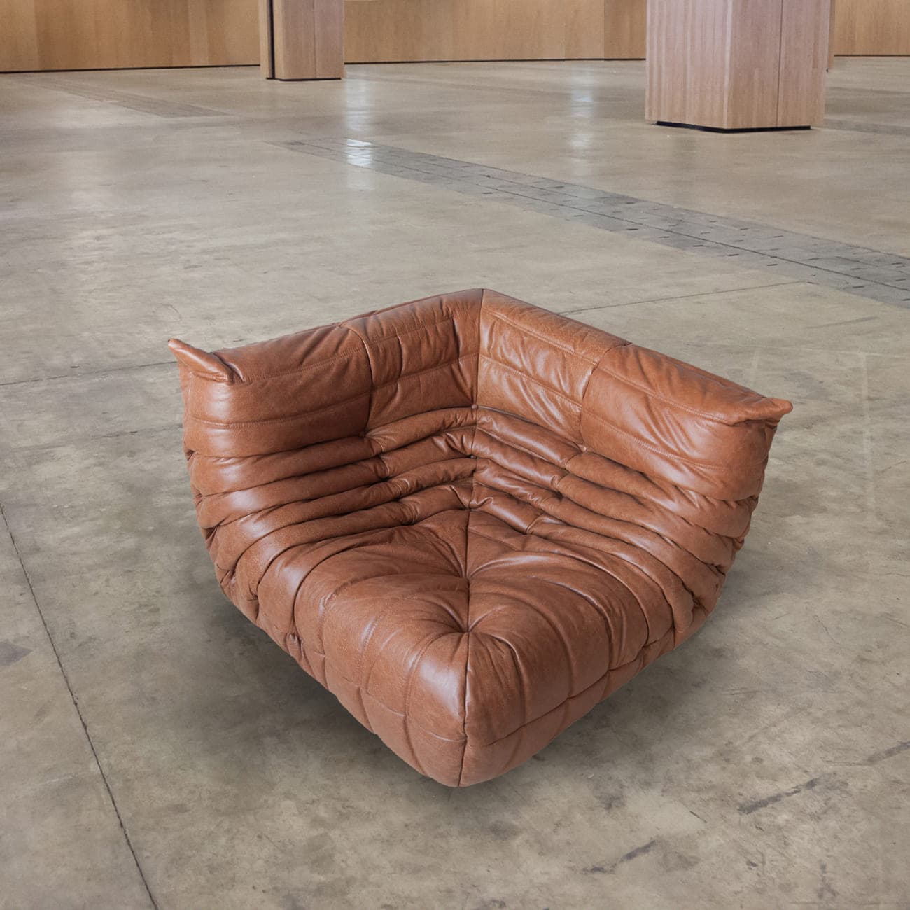 Narożnik Togo, skóra brązowa kentucky - 165450