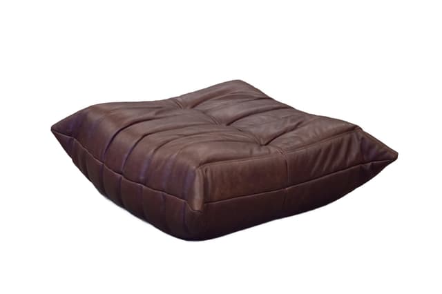 Podnóżek Togo, skóra czekoladowy brąz - WYMIARY