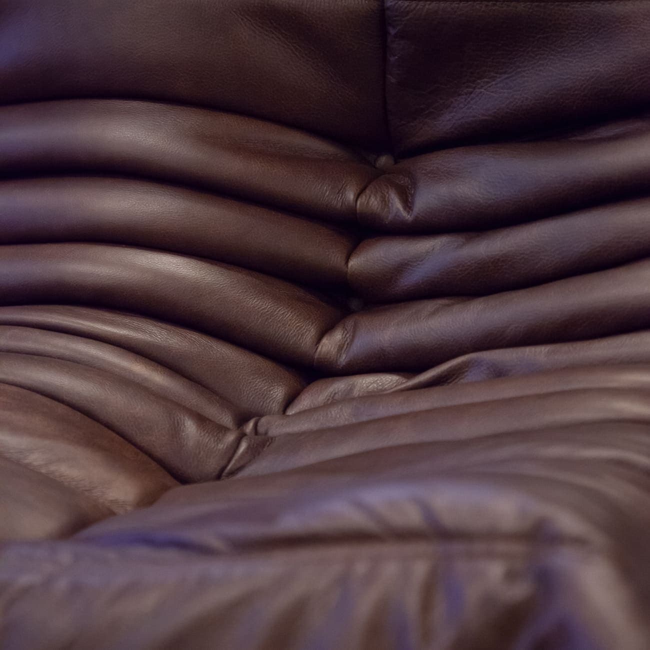 Fotel wypoczynkowy Togo z podnóżkiem, skóra czekoladowy brąz - 165468